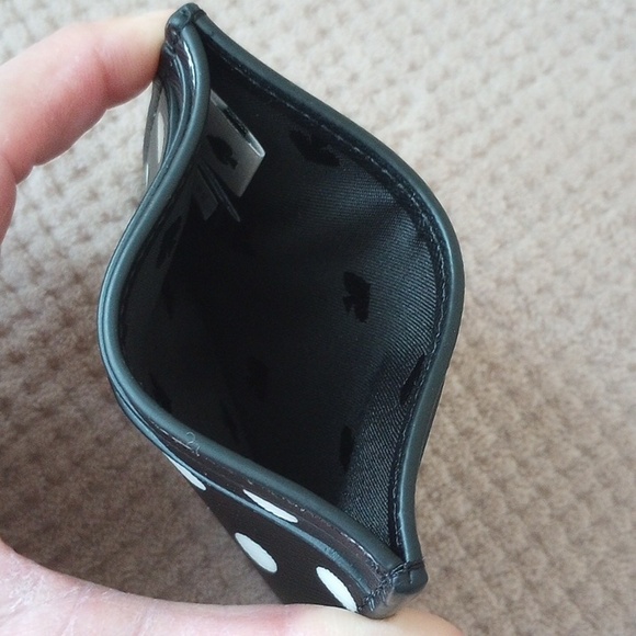 Kate Spade New Black and White Polka Dot Card Wallet - Picture 3 of 4